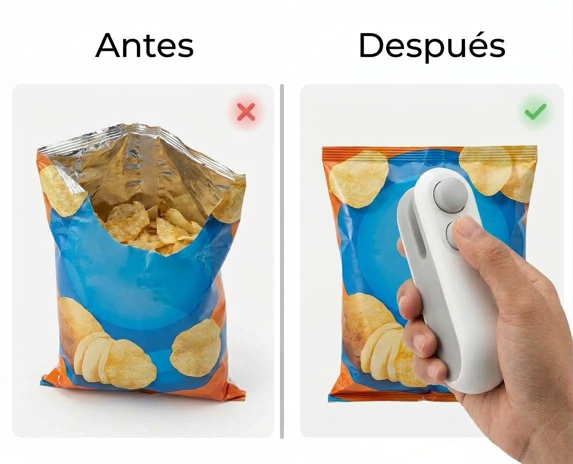 Sellador y Cortador de Bolsas Recargable USB